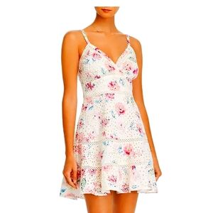 Aqua Printed Eyelit Dress
